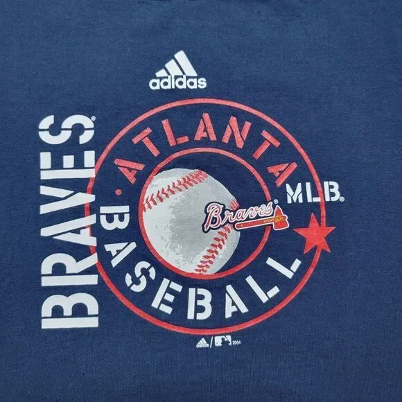 adidas MLB Atlanta Braves Y2K T-Shirt Men's Size XL Blue Sleeveless 2004 - Picture 2 of 7